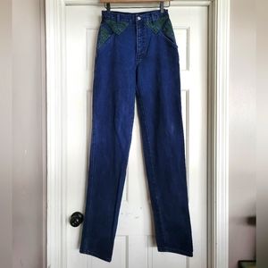 Vintage Roper Western Style High Waist Straight Leg Mom Jeans 7 Tall